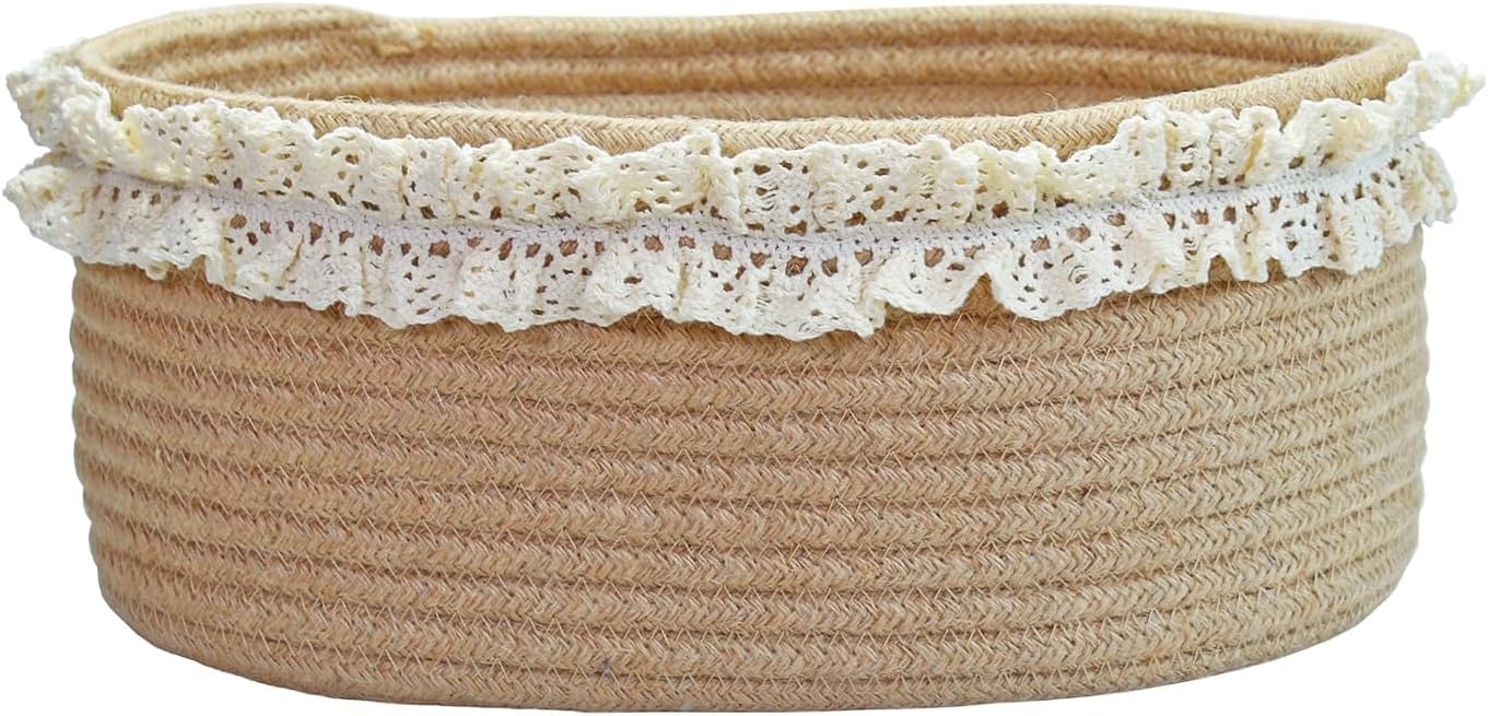 Baby Nursery Images - Small Brown Jute Woven Storage Basket