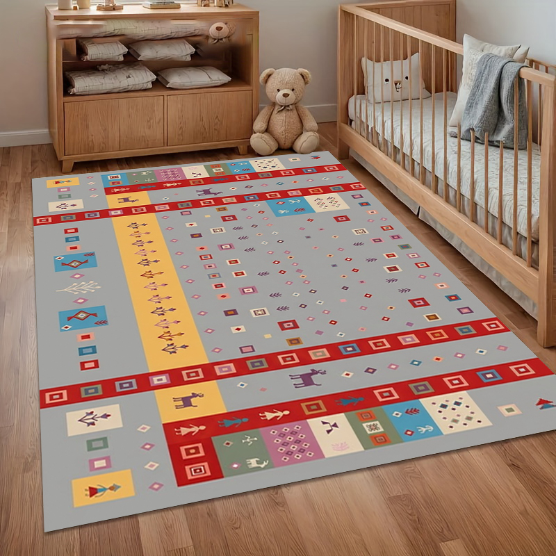 Baby Nursery Rug - Kids Area Rug Retro Non Slip