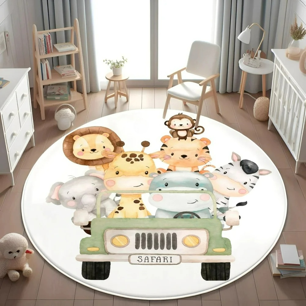 Soft Rug Nursery - Wild Safari Animal Floor Mat Giraffe