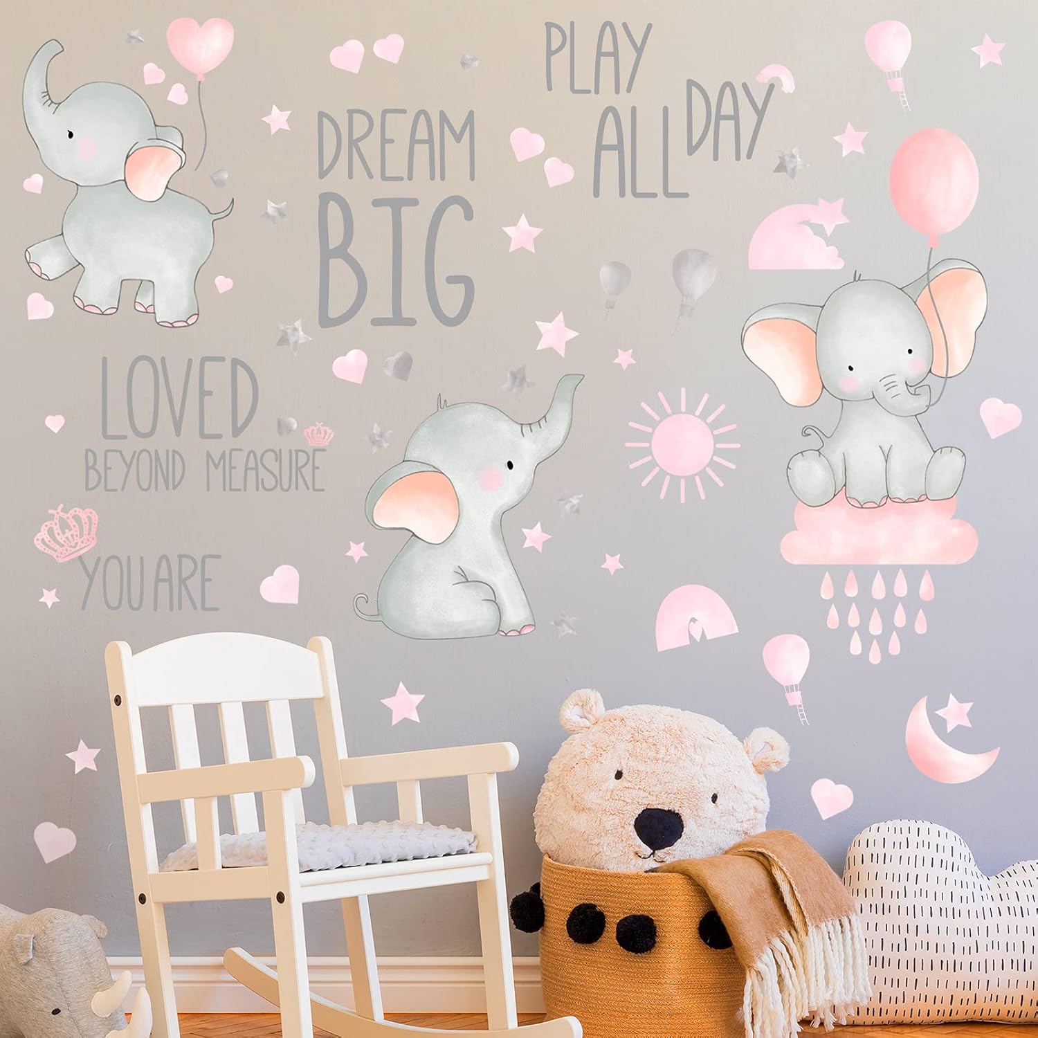 Baby Nursery Images - Dream Big Little One Elephant Nursery