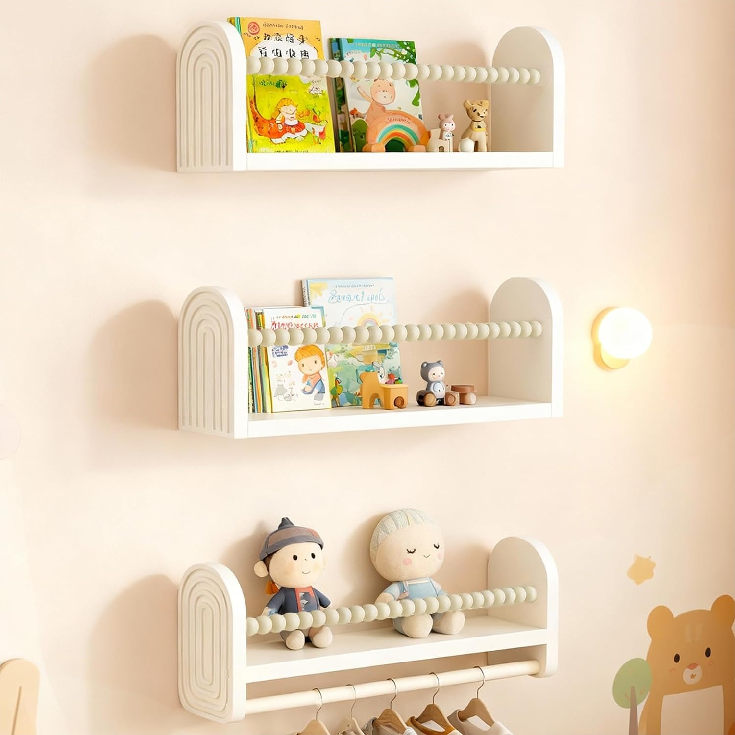 Baby Nursery Floating Shelves - Nursery Book Shelves For Wall Set