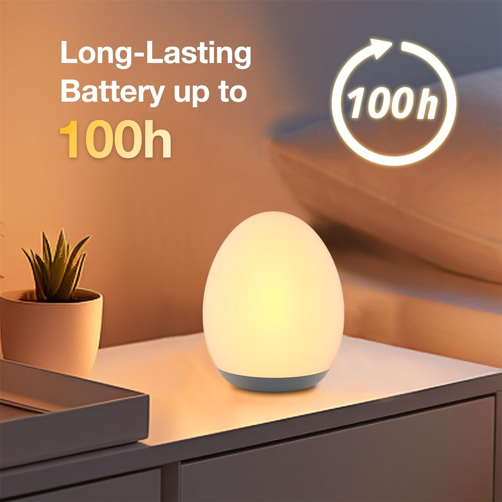 Baby Nursery Lamp - LED Night Lights USB Rechargeable Egg