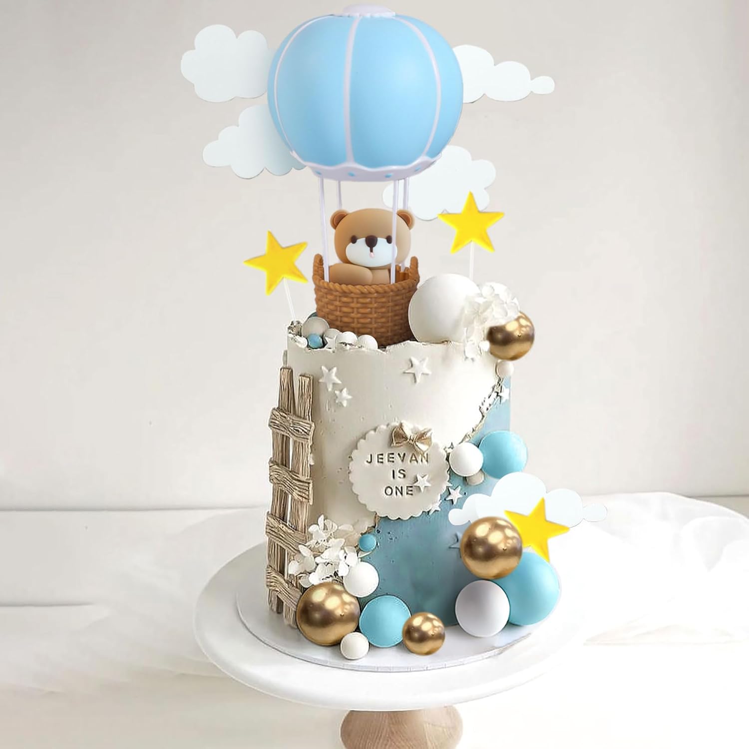 LaVenty Blue Pink Bear Cake De - Baby Nursery Hot Air Balloon のレビューと価格