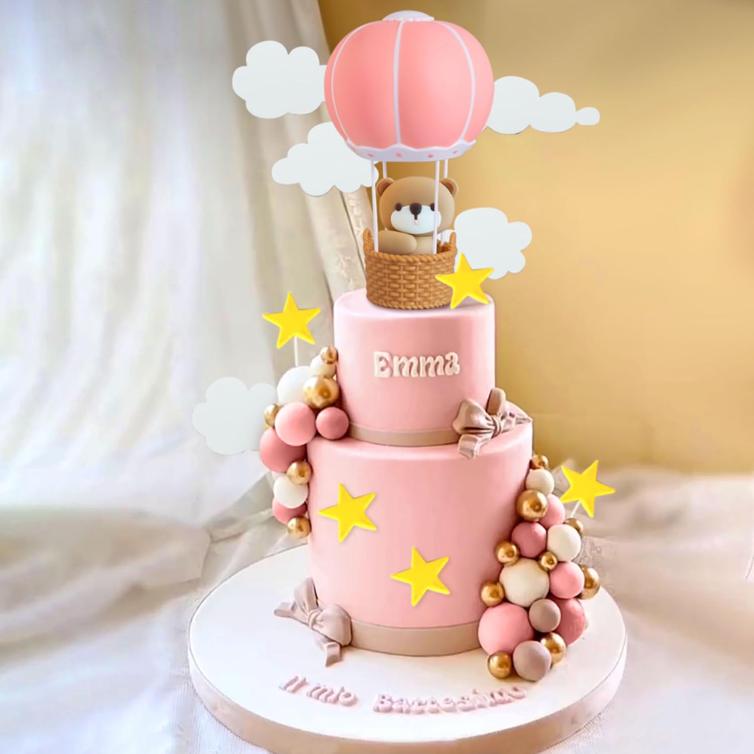LaVenty Blue Pink Bear Cake De - Baby Nursery Hot Air Balloon のレビューと価格