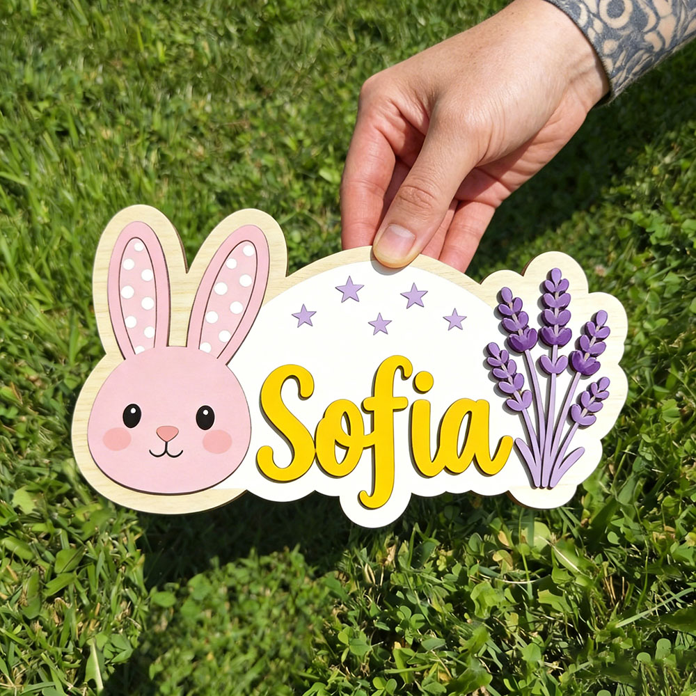 Custom Name Sweet Rabbit Woode - Baby Nursery Themes Girl のレビューと価格