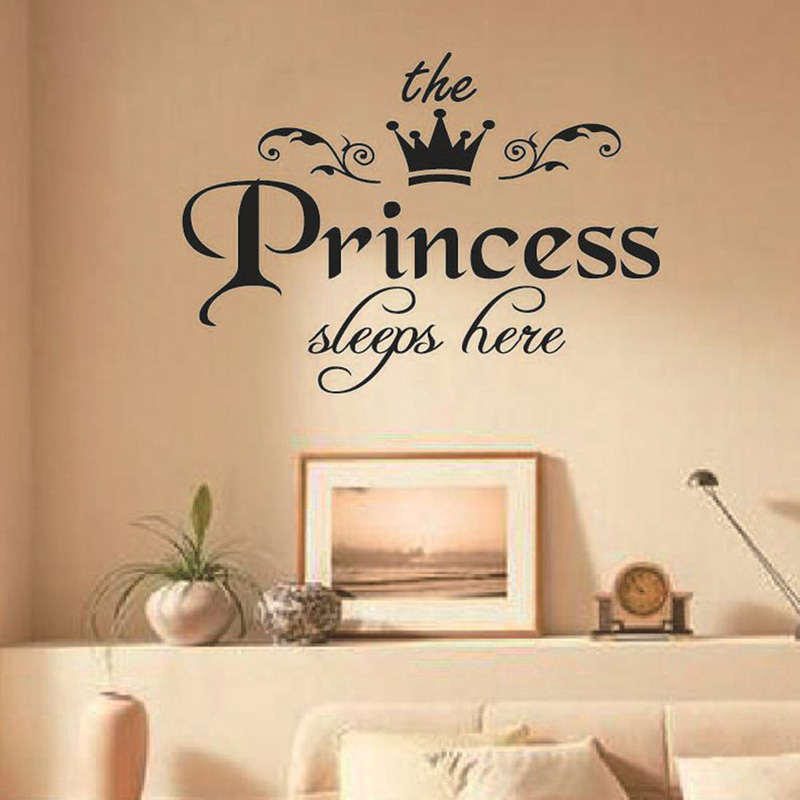 The Princess Sleeps Here Wall  - Baby Nursery Wallpaper Girl のレビューと価格