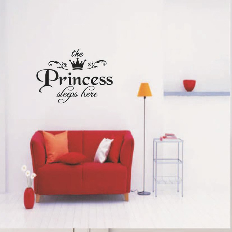 The Princess Sleeps Here Wall  - Baby Nursery Wallpaper Girl のレビューと価格