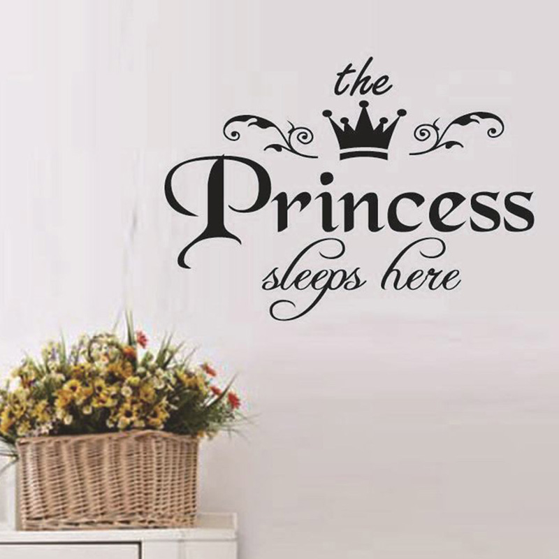 The Princess Sleeps Here Wall  - Baby Nursery Wallpaper Girl のレビューと価格