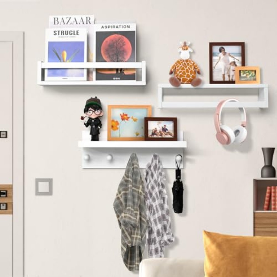 Set of Four Floating Book Shel - Baby Nursery Floating Shelves のレビューと価格