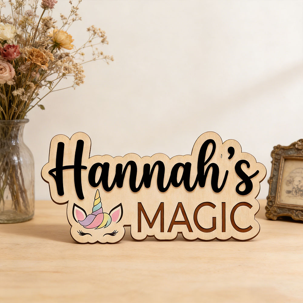 Custom Unicorn Magic Name Door - Baby Nursery Themes Girl のレビューと価格