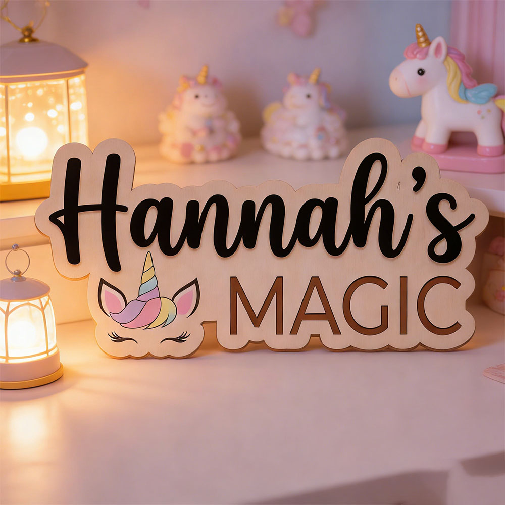 Custom Unicorn Magic Name Door - Baby Nursery Themes Girl のレビューと価格