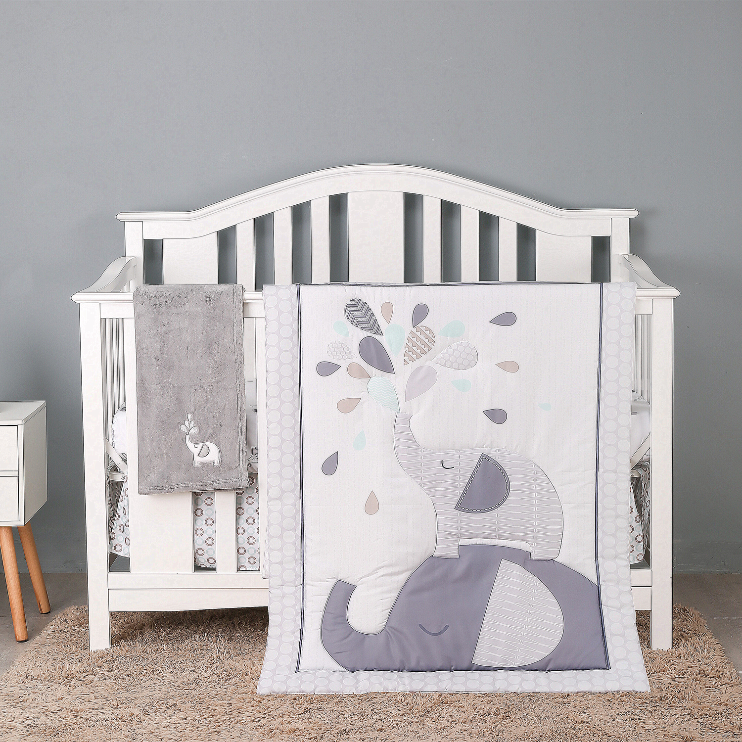 4Pcs Crib Bedding Set for Boys - Baby Nursery Bedding のレビューと価格