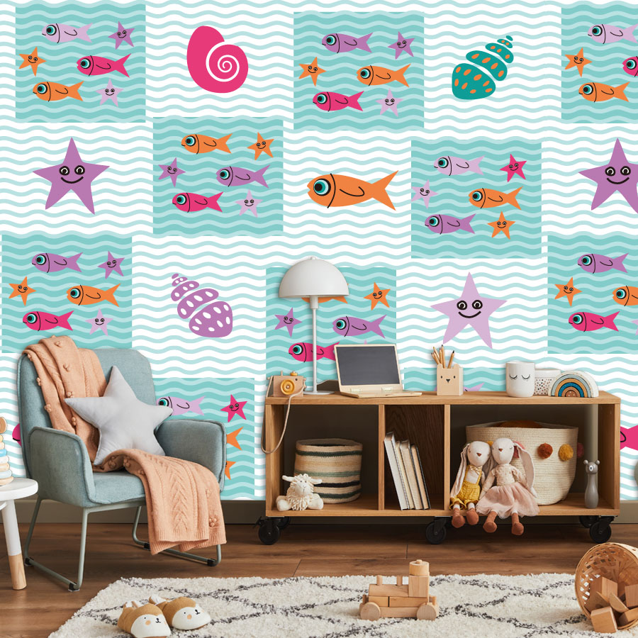 Cartoon Peel and Stick Photo W - Baby Nursery Peel And Stick Wallpaper のレビューと価格