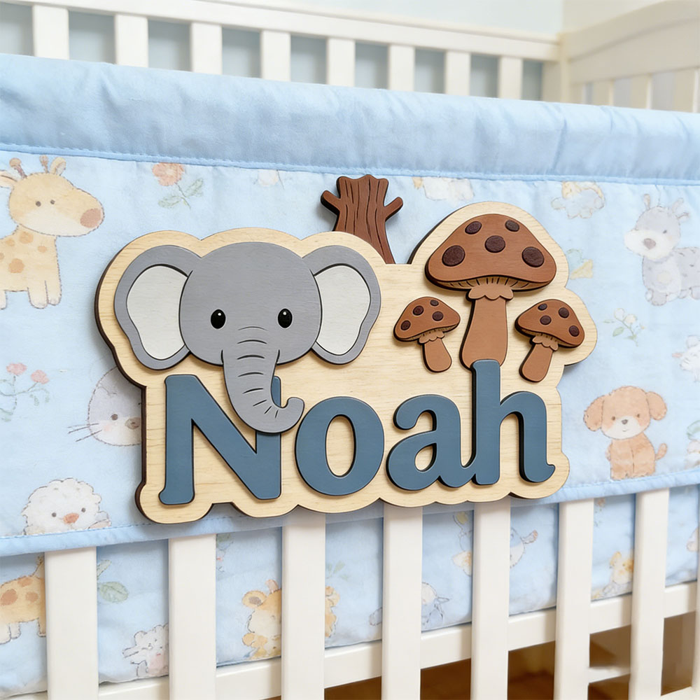 Customizable Cartoon Elephant  - Baby Nursery Themes Girl のレビューと価格