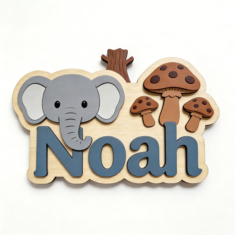 Customizable Cartoon Elephant  - Baby Nursery Themes Girl のレビューと価格