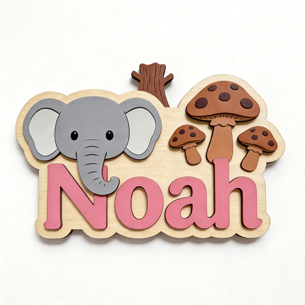 Customizable Cartoon Elephant  - Baby Nursery Themes Girl のレビューと価格