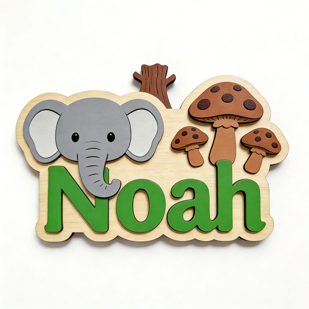 Customizable Cartoon Elephant  - Baby Nursery Themes Girl のレビューと価格