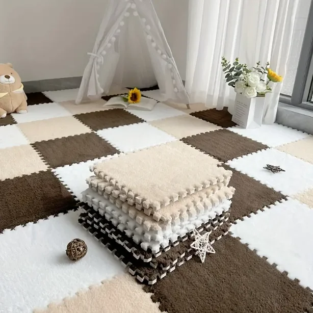 Soft Fluffy Puzzle Foam Floor  - Baby Nursery Rug のレビューと価格