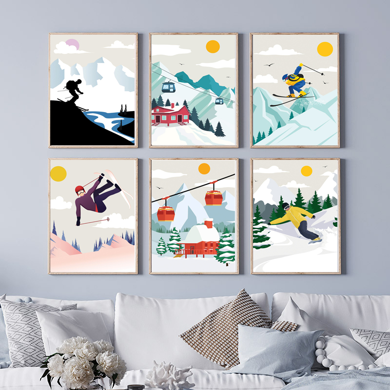 Minimalist Snow Mountain Canva - Baby Nursery Themes Girl のレビューと価格