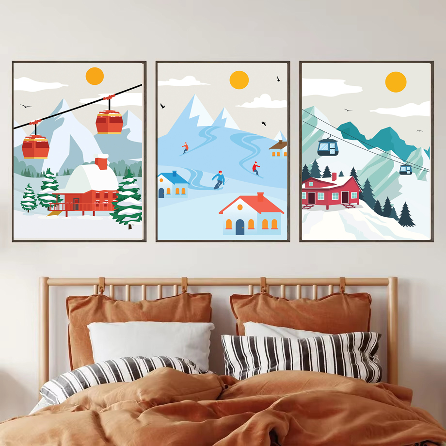 Minimalist Snow Mountain Canva - Baby Nursery Themes Girl のレビューと価格