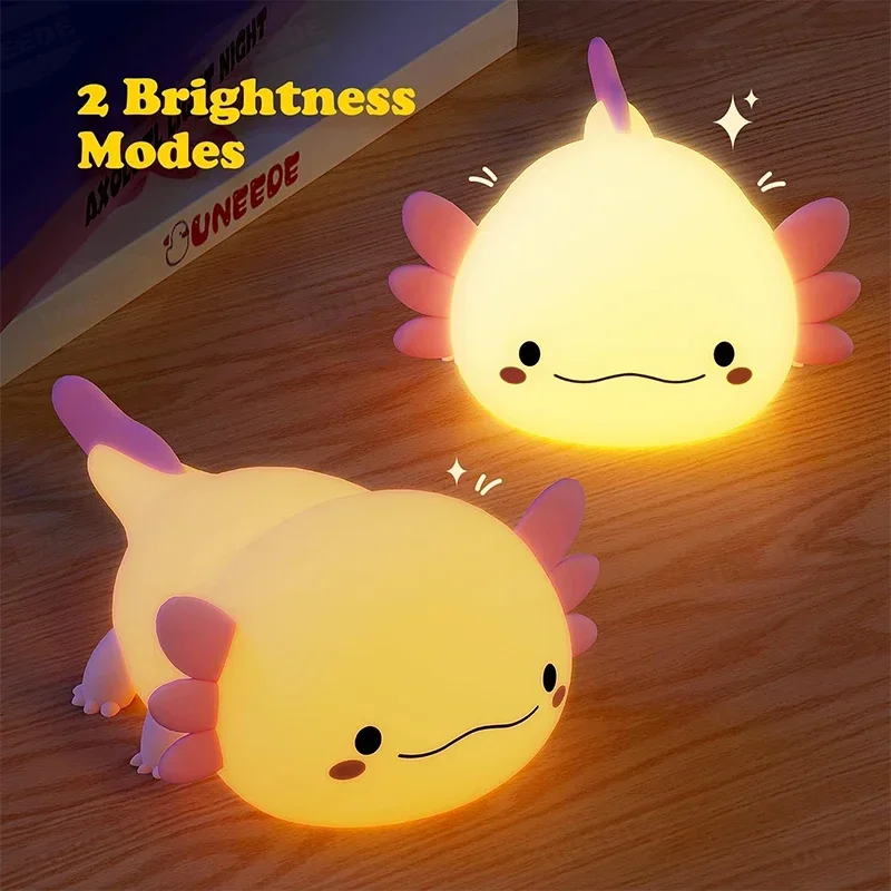 Cute Axolotl Night Light Silic - Baby Nursery Lamp のレビューと価格