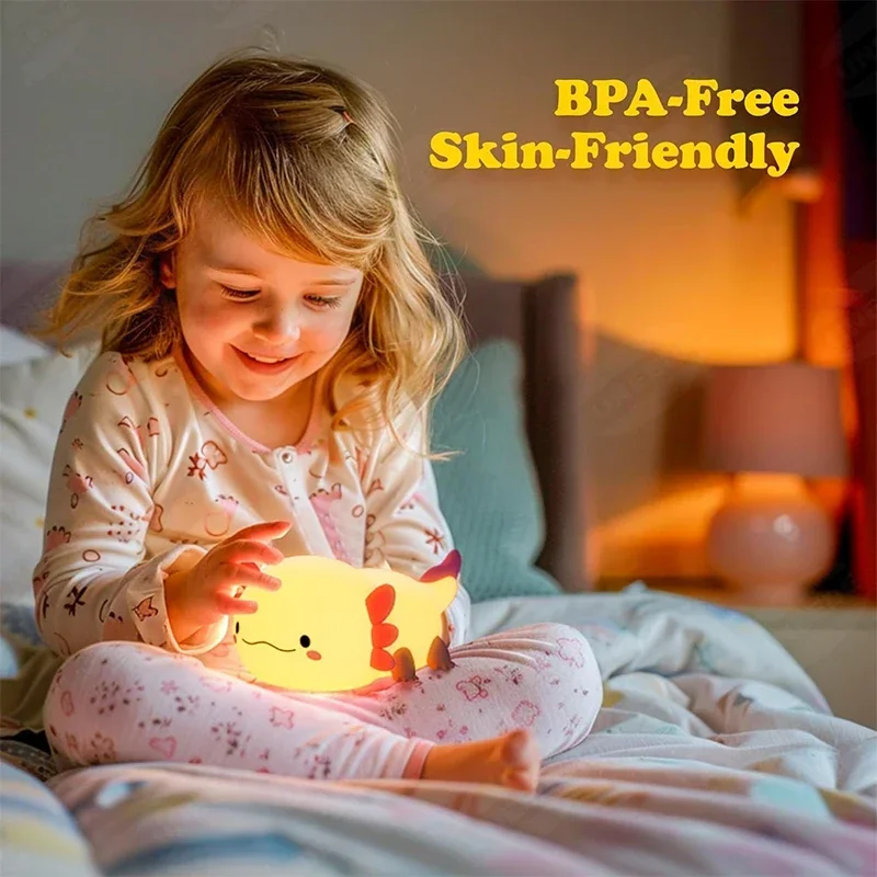 Cute Axolotl Night Light Silic - Baby Nursery Lamp のレビューと価格