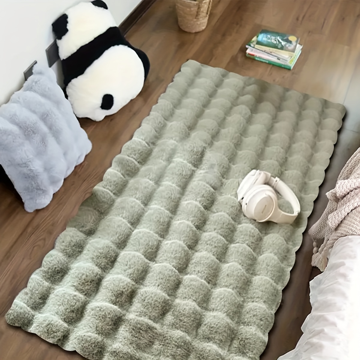 Luxurious Faux Rabbit Fur & Su - Baby Nursery Rug のレビューと価格