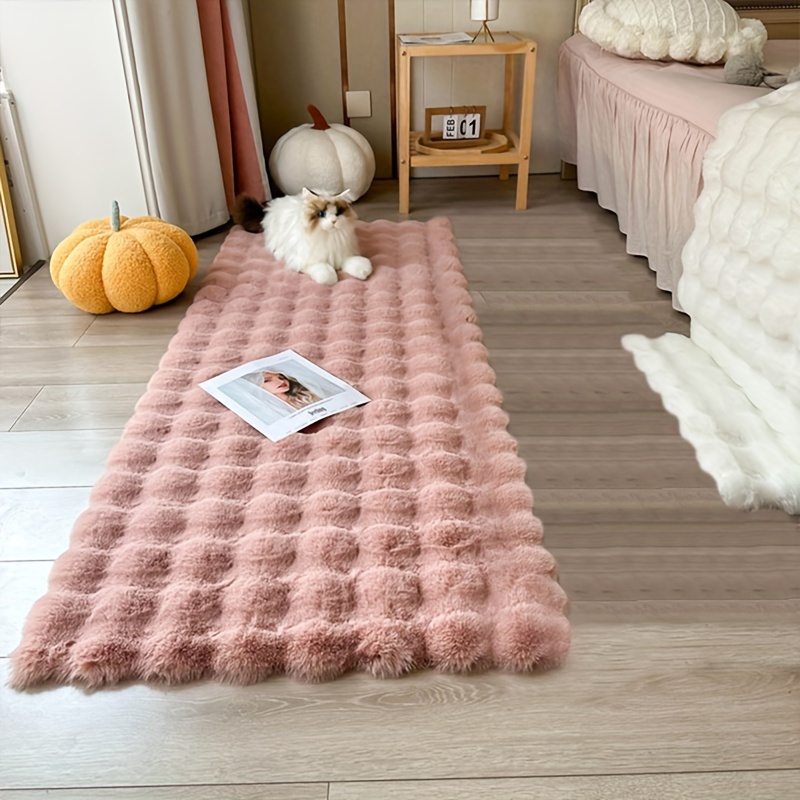 Luxurious Faux Rabbit Fur & Su - Baby Nursery Rug のレビューと価格