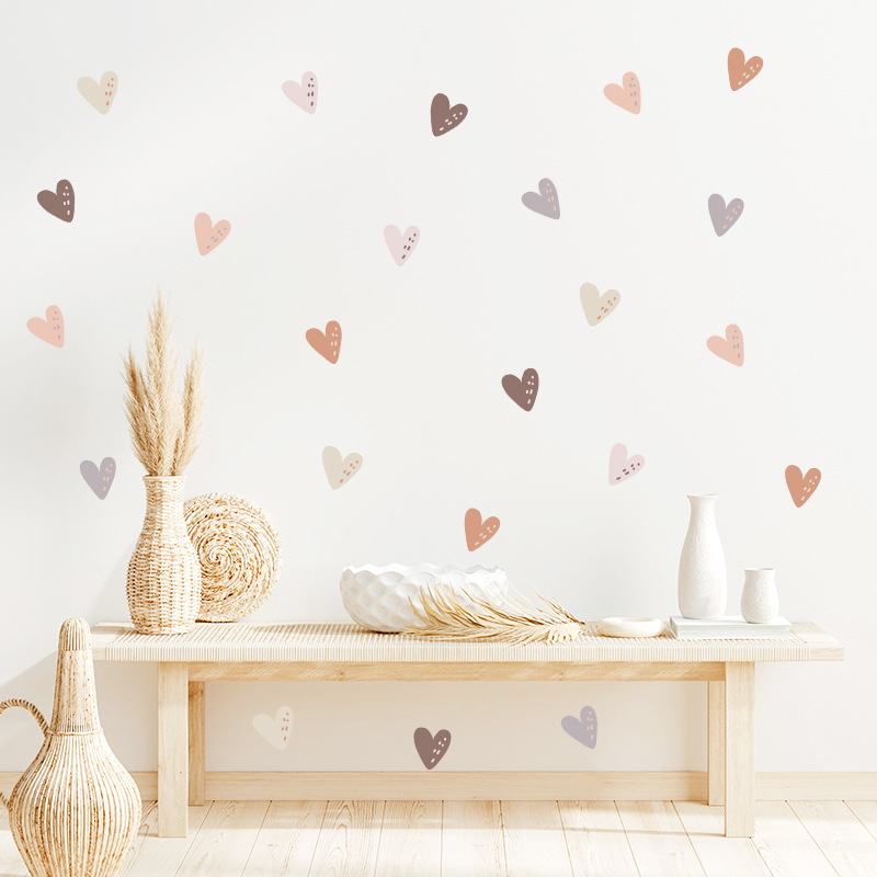 36Pcs Boho Hearts Wall Sticker - Baby Nursery Wallpaper Girl のレビューと価格