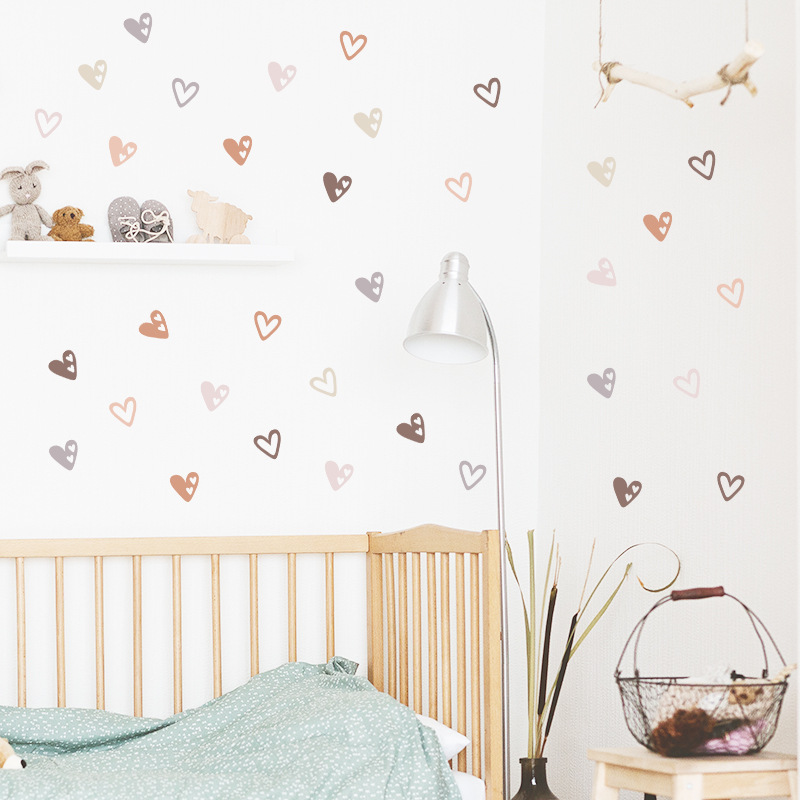 36Pcs Boho Hearts Wall Sticker - Baby Nursery Wallpaper Girl のレビューと価格
