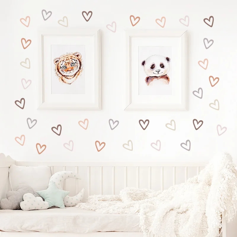 36Pcs Boho Hearts Wall Sticker - Baby Nursery Wallpaper Girl のレビューと価格