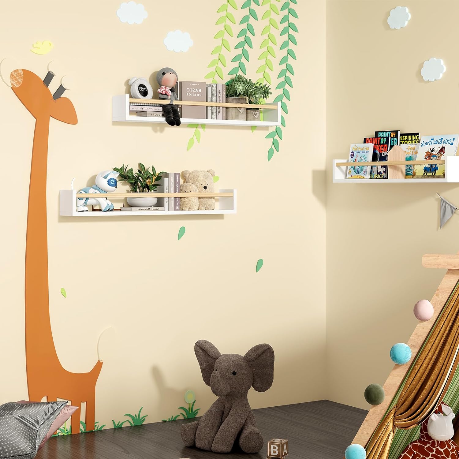 Nursery Book Shelves, 23.6 Inc - Baby Nursery Floating Shelves のレビューと価格