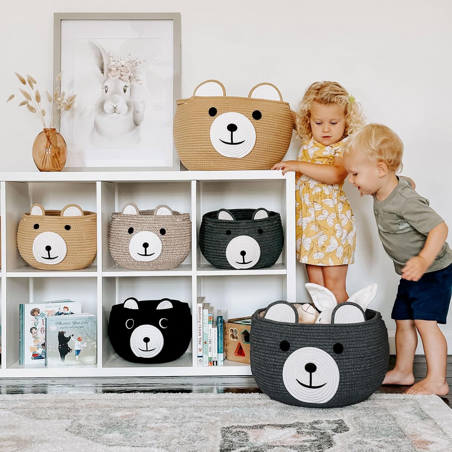Baby Basket for Nursery, Bear  - Baby Nursery Images のレビューと価格