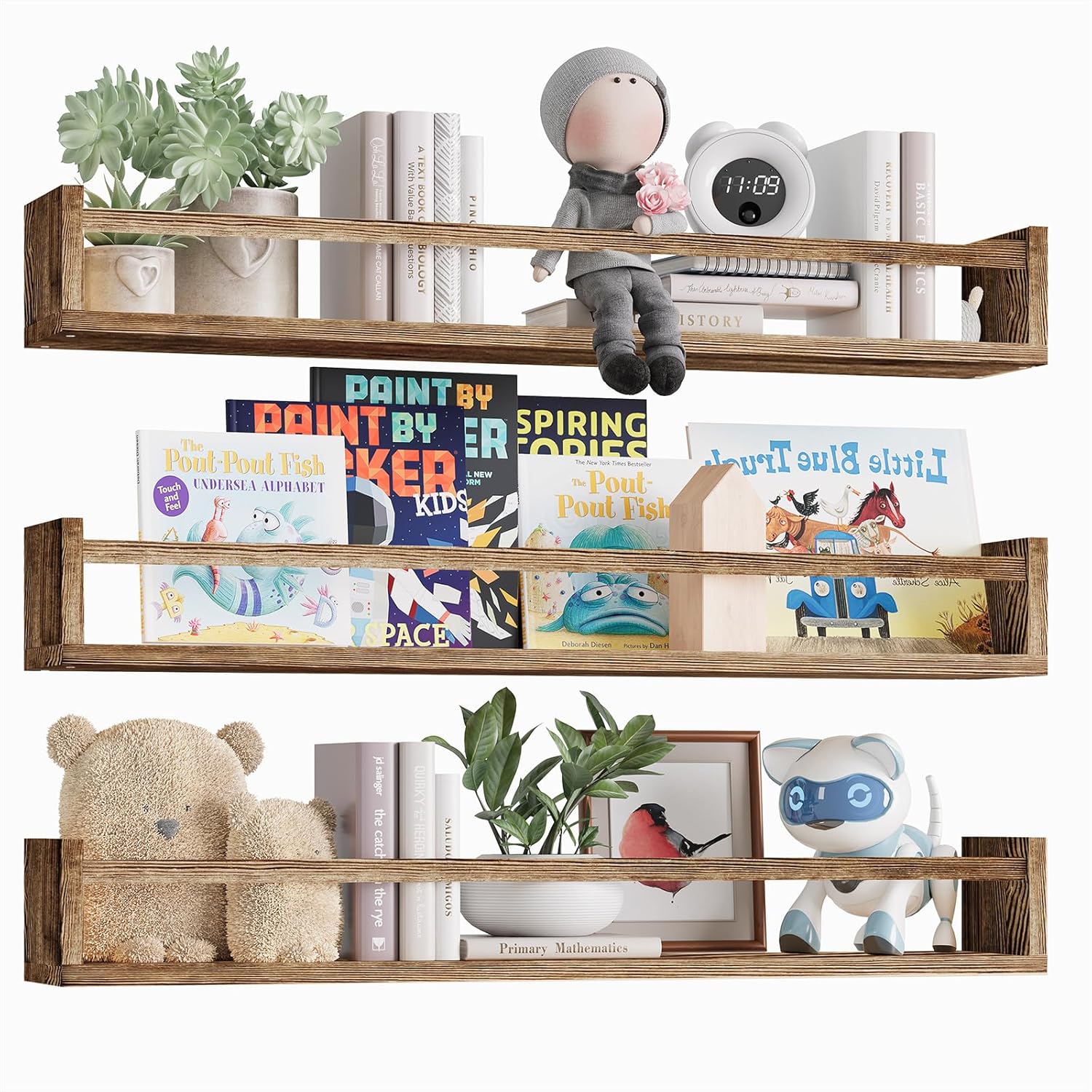 Nursery Book Shelves for Kids  - Baby Nursery Floating Shelves のレビューと価格