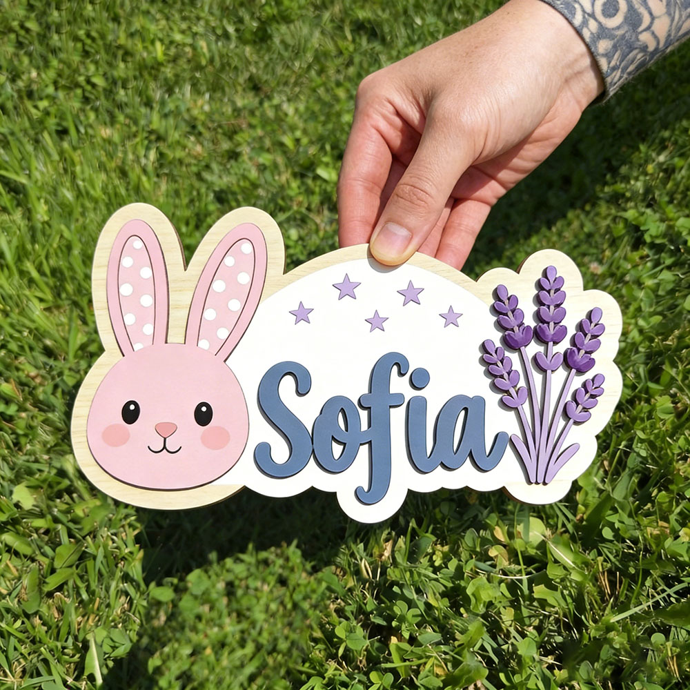 Personalized Pink Bunny Lavend - Baby Nursery Themes Girl のレビューと価格
