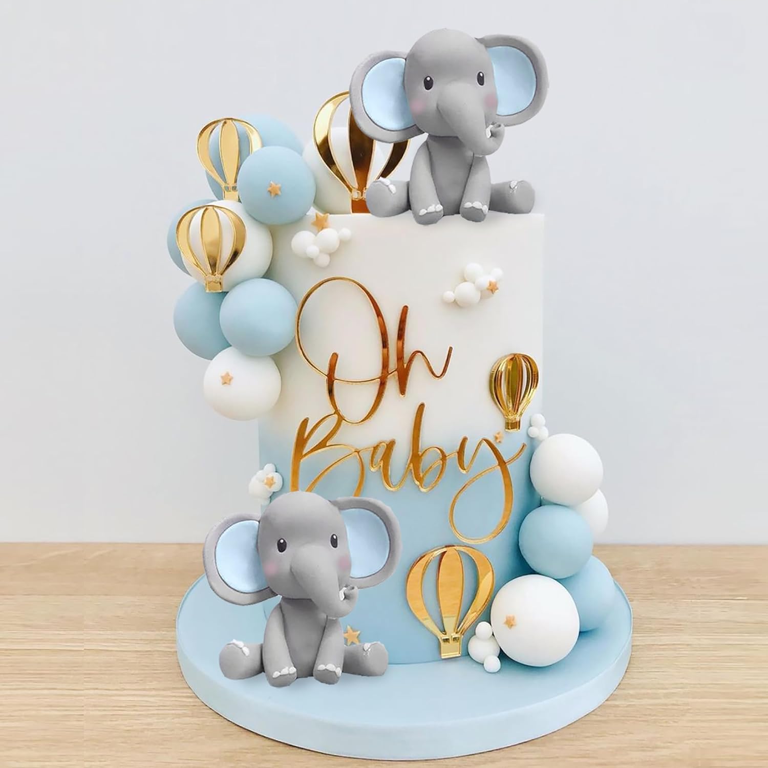 Elephant Cake Decoration Baby  - Baby Nursery Hot Air Balloon のレビューと価格