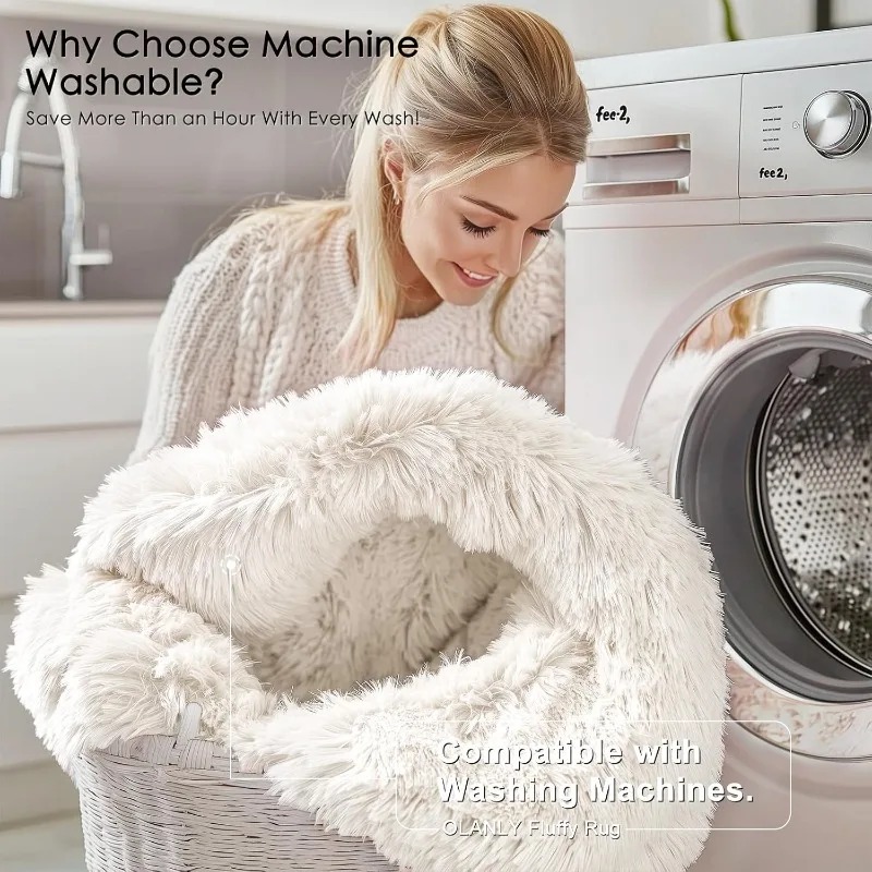 Round Cream White Rug Soft Flu - Soft Rug Nursery のレビューと価格