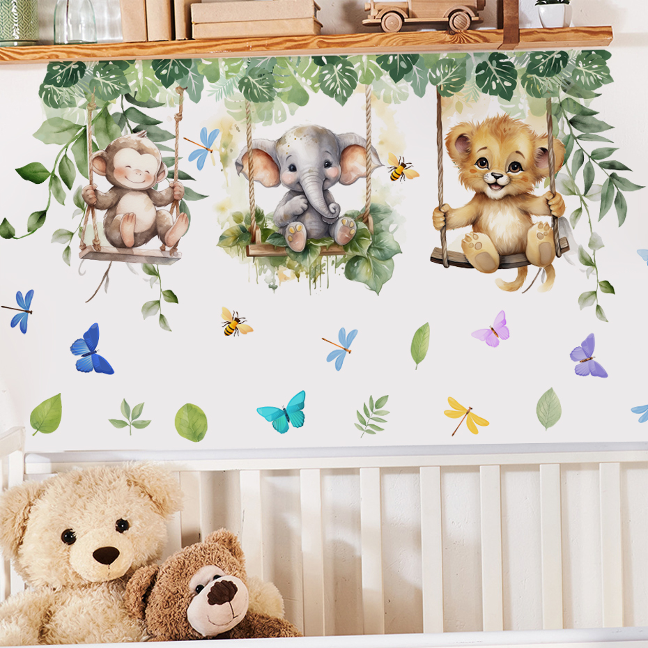 Cartoon Jungle Animals Theme W - Baby Nursery Themes Girl のレビューと価格