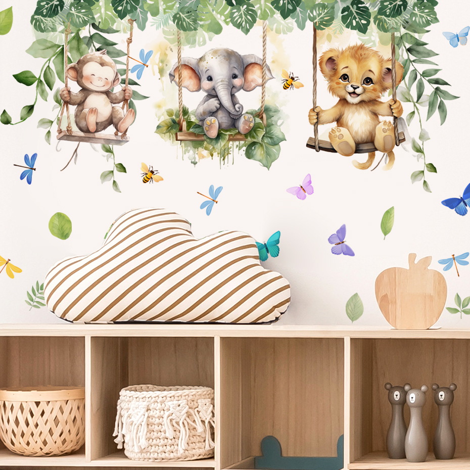 Cartoon Jungle Animals Theme W - Baby Nursery Themes Girl のレビューと価格