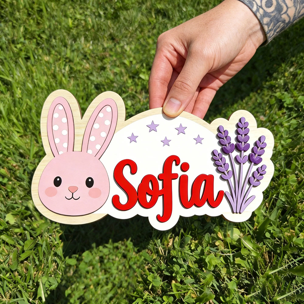 25cm Personalized Pastel Bunny - Baby Nursery Themes Girl のレビューと価格