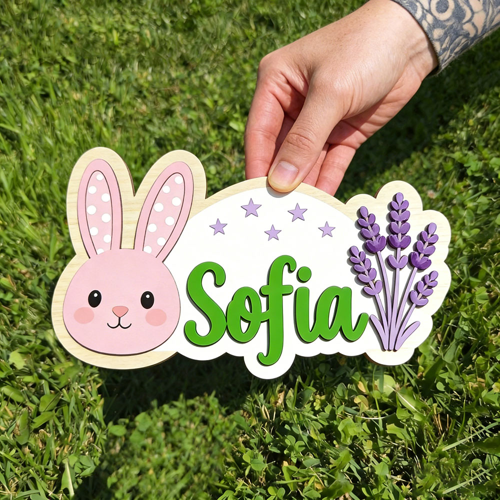 25cm Personalized Pastel Bunny - Baby Nursery Themes Girl のレビューと価格