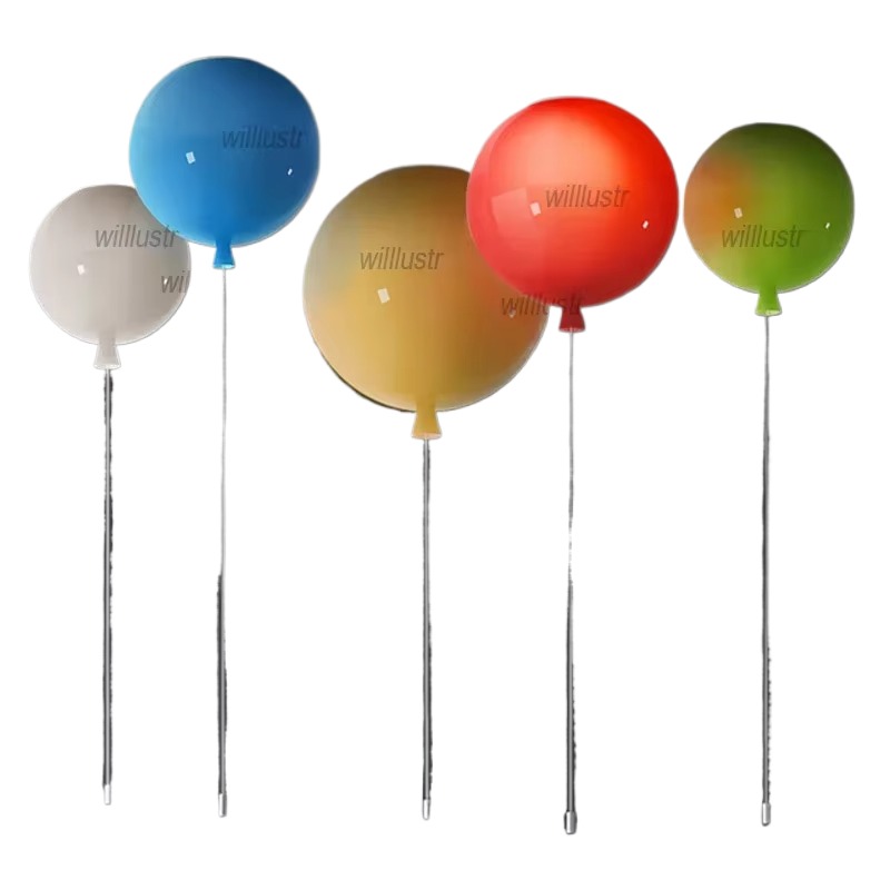 Colorful Glass Balloon Ceiling - Baby Nursery Ceiling Light のレビューと価格