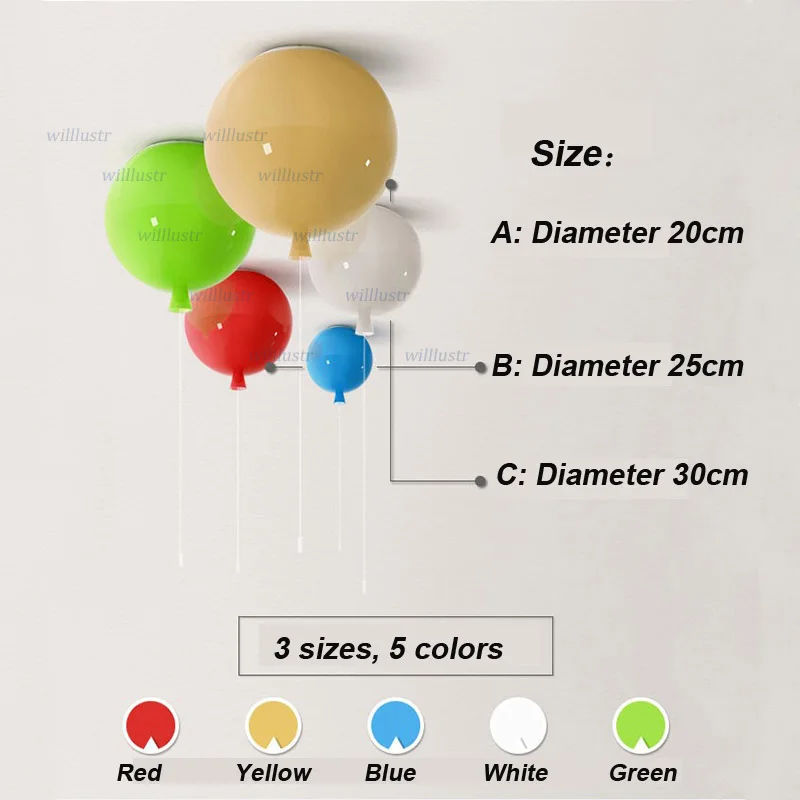 Colorful Glass Balloon Ceiling - Baby Nursery Ceiling Light のレビューと価格