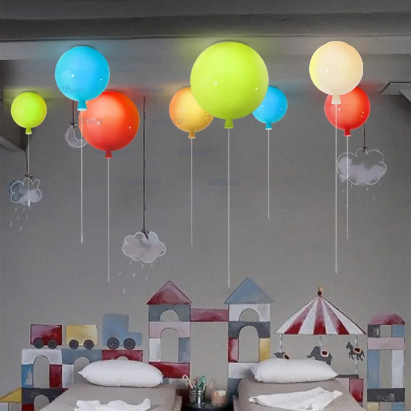 Colorful Glass Balloon Ceiling - Baby Nursery Ceiling Light のレビューと価格