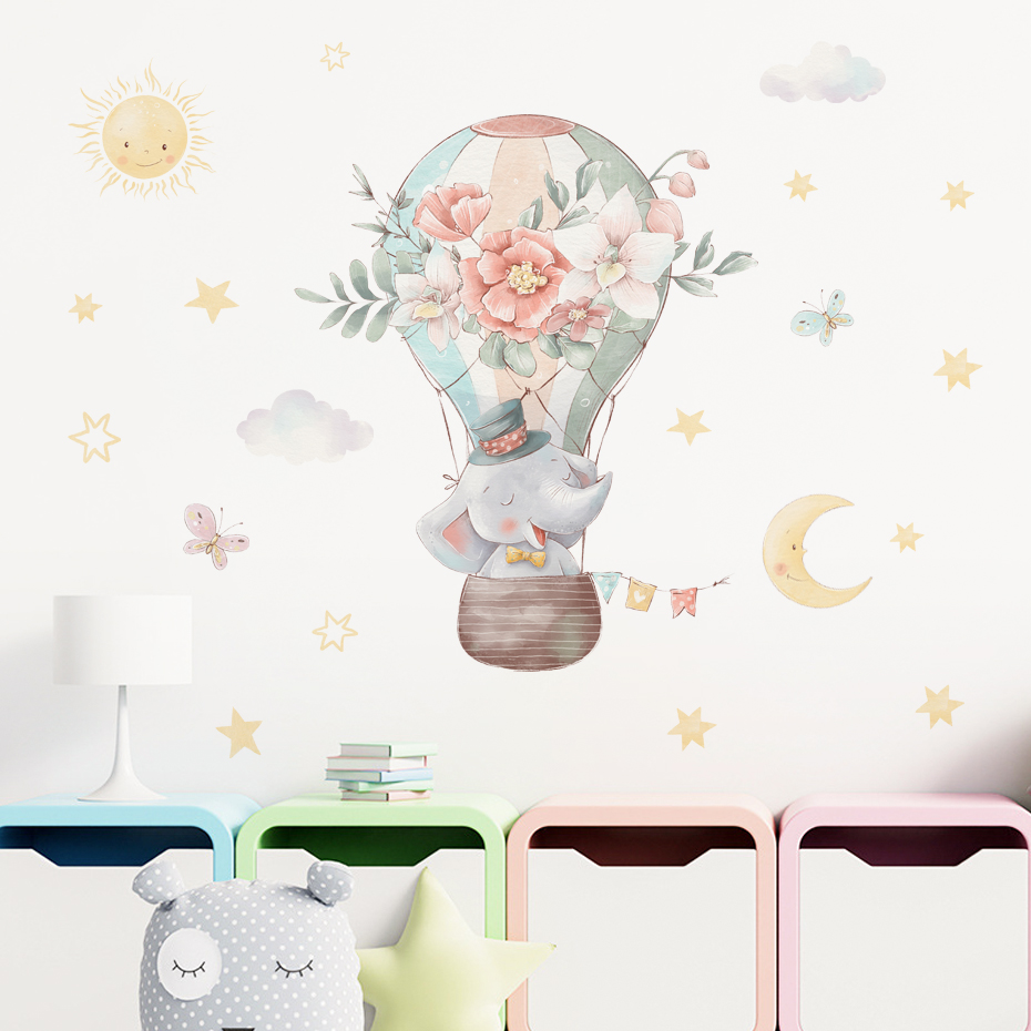 Cartoon Elephant Hot Air Ballo - Baby Nursery Hot Air Balloon のレビューと価格