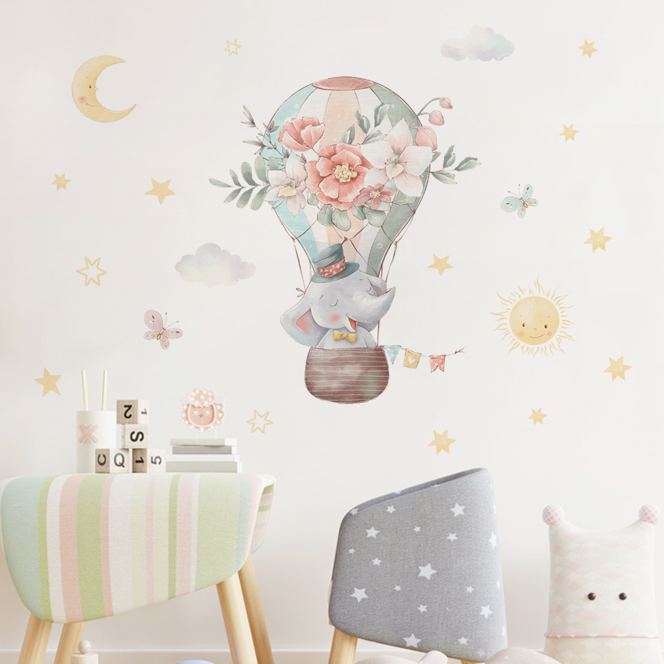Cartoon Elephant Hot Air Ballo - Baby Nursery Hot Air Balloon のレビューと価格