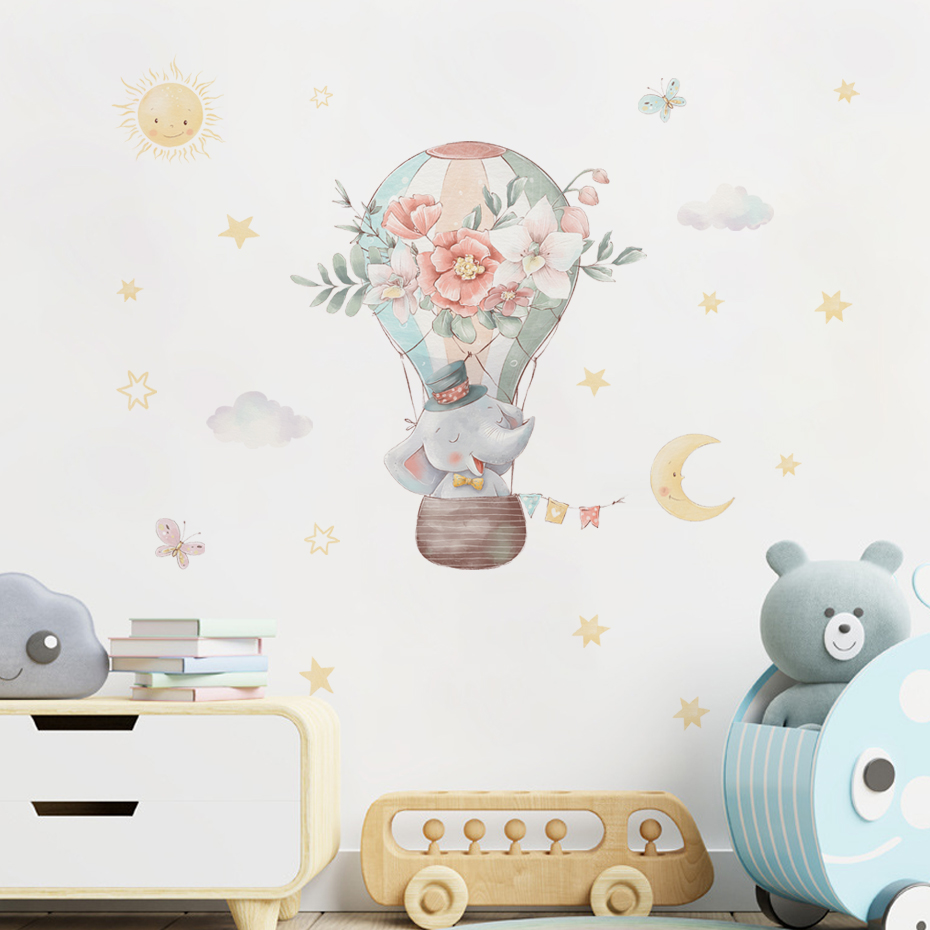 Cartoon Elephant Hot Air Ballo - Baby Nursery Hot Air Balloon のレビューと価格