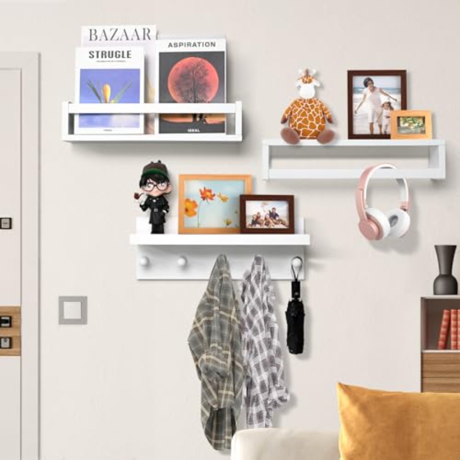 Set of Four Floating Book Shel - Baby Nursery Floating Shelves のレビューと価格