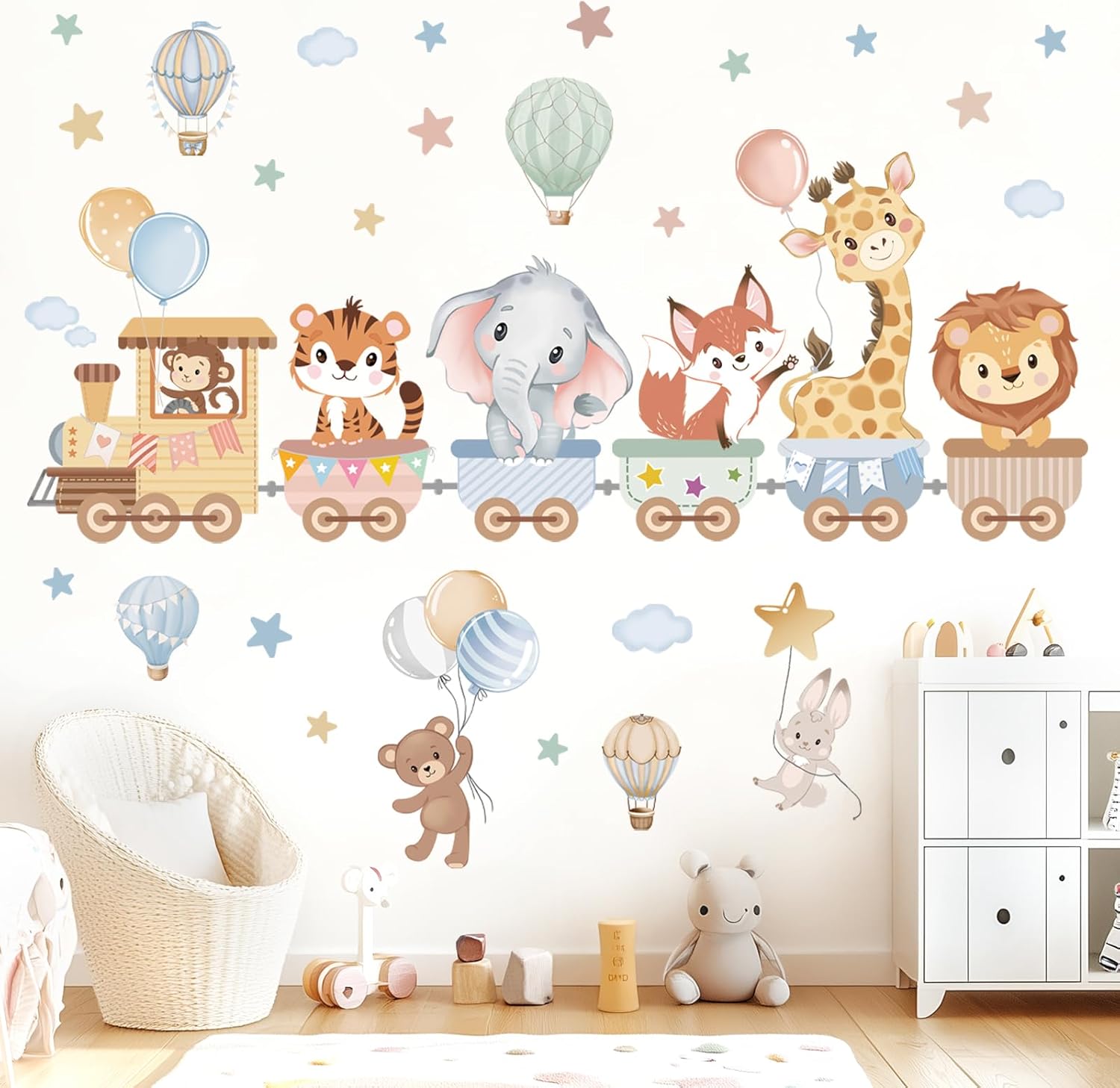 Jungle Animals Train Wall Stic - Baby Nursery Images のレビューと価格