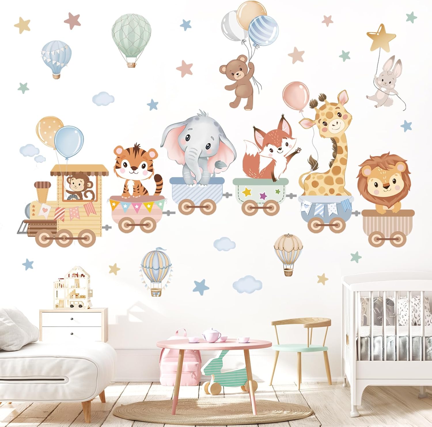 Jungle Animals Train Wall Stic - Baby Nursery Images のレビューと価格